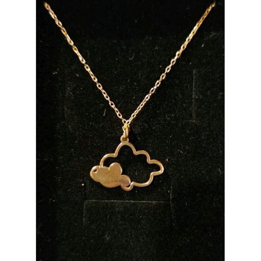 Cloud Necklace By MIONZA 18" Chain Gold Plated New In Box